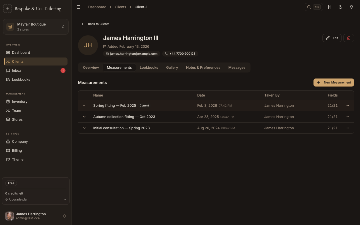Measurement Tracking